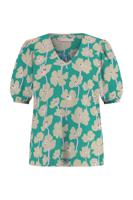 Studio Anneloes Lacee Bloom Top 09962 T-shirt Korte Mouw 7316 Smaragd/clay