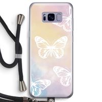 White butterfly: Samsung Galaxy S8 Transparant Hoesje met koord