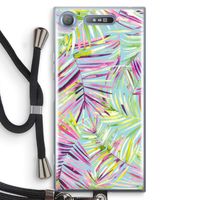 Tropical Palms Blue: Sony Xperia XZ1 Transparant Hoesje met koord