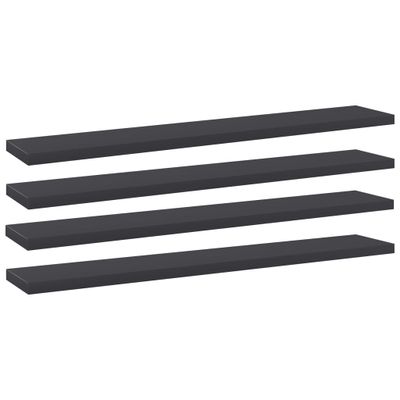 VidaXL Wandschappen 4 st 60x10x1,5 cm spaanplaat grijs