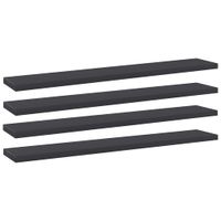 VidaXL Wandschappen 4 st 60x10x1,5 cm spaanplaat grijs - thumbnail
