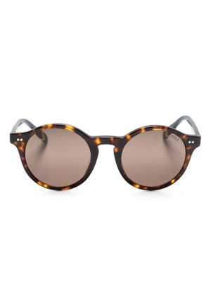 Polo Ralph Lauren lunettes de soleil rondes à effet écailles de tortue - Marron