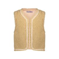 Geisha winter gilet meisjes - zand - zigzag, teddy borduursel