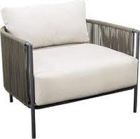Umi lounge chair aluminium black/rope grey - Yoi