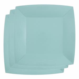 Santex Bordjes karton - 20x - vierkant - licht blauw - 23 x 23 cm - feestbordjes