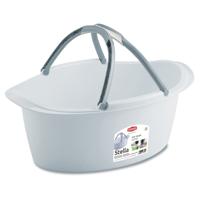 Wasmand/draagmand/teil met hengsel - kunststof - 25 Liter - wit - 60 x 40 x 25 cm