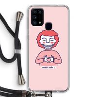 Hartje: Samsung Galaxy M31 Transparant Hoesje met koord