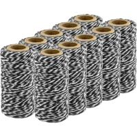 Zwart/wit bakkerstouw - 10x - 50 meter - hobby materiaal - Baktouw/slagerstouw/bindtouw