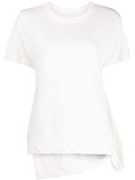 Yohji Yamamoto t-shirt en coton à design asymétrique - Blanc