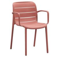 Leen Bakker - Stapelstoel Nice - /terracotta - Kunststof - Bruin - 54x57x80 Cm