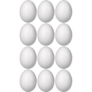 Piepschuim eieren - 12x st - H8 cm - hobby - knutselmateriaal - DIY
