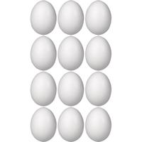 Piepschuim eieren - 12x st - H8 cm - hobby - knutselmateriaal - DIY Piepschuim eieren - 12x st - H8 cm - hobby - knutselmateriaal - DIY