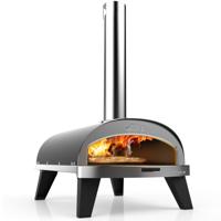 ZiiPa Pizza Oven Piana - Houtgestookt - met Thermometer - Antraciet - voor ø 30 cm pizza&apos;s - Roterende pizzasteen