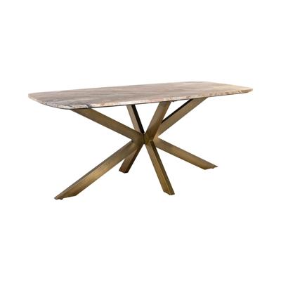 Richmond Deens Ovale Eettafel 'Bottega' Marmer en brass, 190 x 90cm