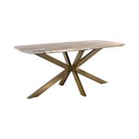 Richmond Deens Ovale Eettafel 'Bottega' Marmer en brass, 190 x 90cm