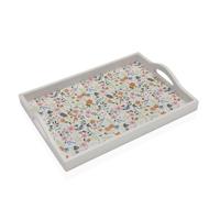 Dienblad Versa Hout MDF 24 x 4,5 x 34 cm Blommor