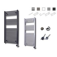 Sanicare Elektrische Design Radiator - 111.8 x 60 cm - 730 Watt - thermostaat zwart linksonder - wit HRLEZ 601118/W