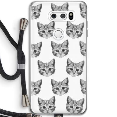 Kitten: LG V30 Transparant Hoesje met koord