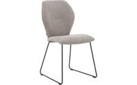 Goossens Eetkamerstoel Hera lichtgrijs stof leuning, modern design