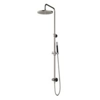 Hotbath Cobber Opbouw Regendoucheset Met Omstel, Hoofddouche 30cm En Staafhanddouche Geborsteld Nikkel