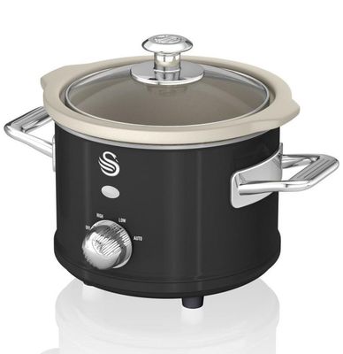 Swan Retro Slow Cooker - 1.5L - Zwart