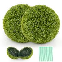 2 Stuks Buxusballen Buxusbal UV-Bestendig Kunstplant Decoratieve Plant Decoratieve Bolplanten voor Huis Tuin Bruiloft (Groen)