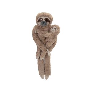 Pluche dieren knuffels hangende Luiaard met baby van 48 cm - Knuffeldier