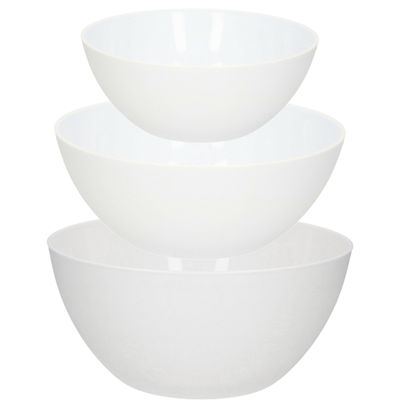 Voedsel serveer schalen set - 7x stuks - kunststof - wit