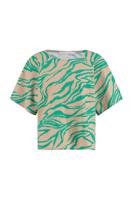 Studio Anneloes Moreen Tiger Top 09988 T-shirt Korte Mouw 7316 Smaragd/clay