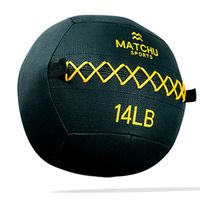Matchu Sports Wall Ball 6kg - Zwart / Geel - Ø 36 cm - thumbnail