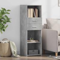 Hoge kast 40x42,5x124 cm bewerkt hout betongrijs