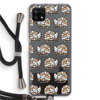 Slapende poes: Samsung Galaxy A22 5G Transparant Hoesje met koord