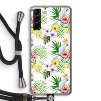 Gele kuif: Samsung Galaxy S21 Plus Transparant Hoesje met koord