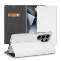 Stand Case Hoesje Samsung Galaxy S24 Ultra Wit met Pashouder - thumbnail