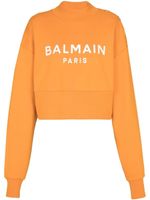 Balmain sweat en coton à logo imprimé - Orange