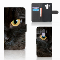 Huawei Mate 10 Pro Telefoonhoesje met Pasjes Zwarte Kat - thumbnail