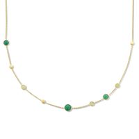 Ketting Rondjes geelgoud-agaat-kwartsiet groen 41-43-45 cm