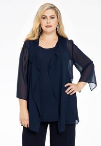 Yoek Blouse-jasje | Blauw | Maat 42/44