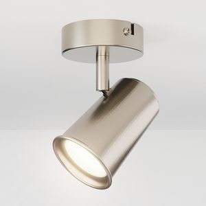 Riga LED Plafondspot RVS - Draaibaar en Dimbaar - GU10 plafondlamp 4000K neutraal wit - 5W 400 Lumen - Opbouw spot voor woonkamer