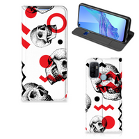 Mobiel BookCase OPPO A53 | A53s Skull Red - thumbnail