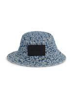 Marc Jacobs Kids logo-jacquard denim bucket hat - BLUE