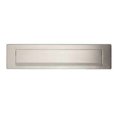 Hardbrass Briefplaat rechthoek 340x76mm - RVS