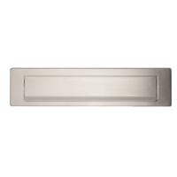 Hardbrass Briefplaat rechthoek 340x76mm - RVS