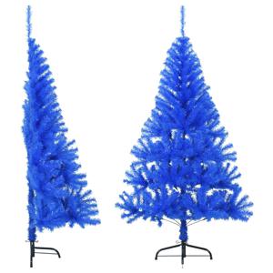 Kunstkerstboom met standaard half 120 cm PVC blauw