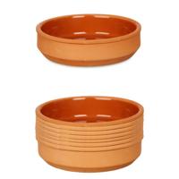 La Dehesa Tapas / Creme brulee schaaltjes - 8x stuks - terracotta/bruin - 16 x 4 cm - Hapjes