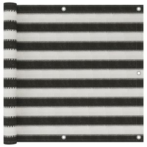 VidaXL Balkonscherm 90x300 cm hdpe antracietkleurig en wit