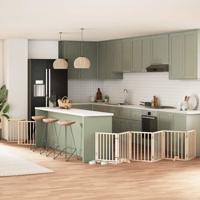 VidaXL Hondenhek inklapbaar met deur 9 panelen 450 cm populierenhout