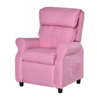 HOMCOM kinderbank kinderbank kinderfauteuil stoel ligbank verstelbaar met voetensteun voor 3-8 jaar jongens en meisjes roze 58x53x70cm