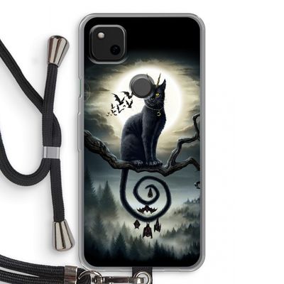 Moonlight Companions: Pixel 4a Transparant Hoesje met koord