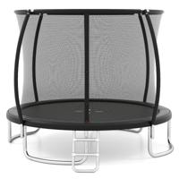 Buiten Trampoline met Ladder Ronde Tuintrampoline met Veiligheidsnet Randbedekking en Metalen Frame Ø305cm Zwart